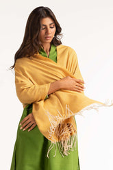 Yellow Small Chevron Shawl-23-38 A